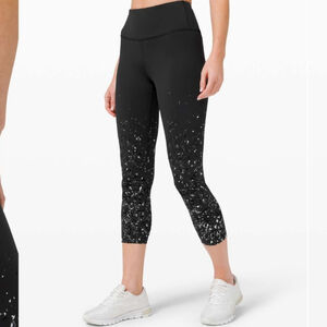 Lululemon Speed Wunder Mid Rise Crop 23" *Speckle Shine Like New 6